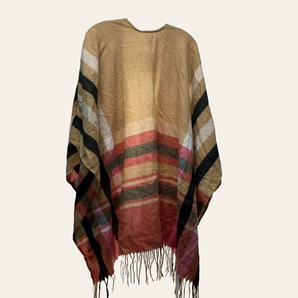 NWT Woolrich Justine Plaid Blanket Wrap/Poncho - Picture 5 of 8